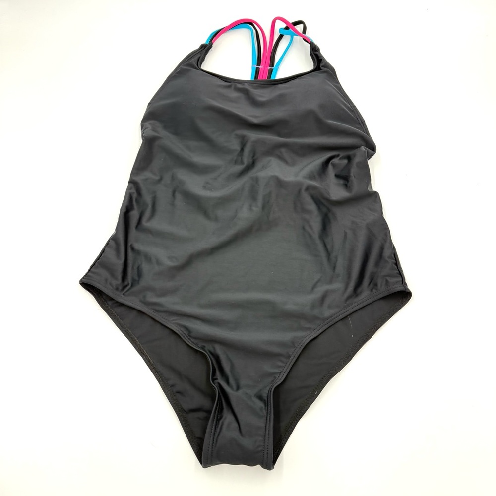 NEW Pallet Pull Black One Piece Swim Bathing Suit Size Medium (CBR0001)